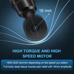 Massagepistool - Spierherstel Tool - Spierontspanning - 30 snelheden LCD - 10 opzetstukken - Zwart — thumbnail 5