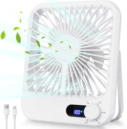KZQ Draagbare Herlaadbare Ventilator - Stille Kleine Bureauventilator Met 180° Kantelhoek - 100 Snelheden Geschikt Voor Slaapkamer Kantoor Thuis En Buiten - Wit — thumbnail 1