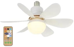 Pelor Plafondventilator met Verlichting E27 - LED Ventilatorlamp met Afstandsbediening - 3 Snelheden - 42 Inch - Wit — thumbnail 1