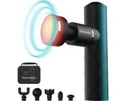 HoMedics Myti Draadloze Massage Gun - Lichtgewicht Design - 5 Opzetstukken - 4 Intensiteitsinstellingen - 3 uur Batterijduur - Massageapparaat - Verwarmde Opzetstuk - Opbergtas - HHP65 - Zwart