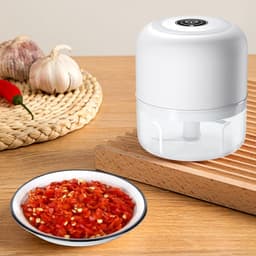 Mini Keukenmachine - Kleine Hakker - Snel Ingrediënten Snijden - Oplaadbaar Via USB - 100ML Capaciteit - Wit — thumbnail 5