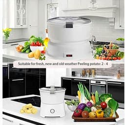 Automatische aardappelschilmachine - Elektrisch schilapparaat - Snel groenten schillen - Eén druk op knop - 1 kg capaciteit - Wit — thumbnail 5