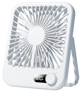 Bureauventilator oplaadbaar - 100 standen - LED display - 17 cm — thumbnail 1