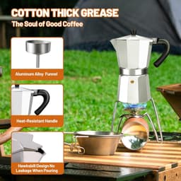 Percolator - 2 Cup Aluminum Espresso Stovetop Moka Pot - Stevig Aluminium - Koffiezetapparaat - Koffiezetter - Espresso en Koffie Maker - voot Home、Camping - 100ml 3.3oz — thumbnail 2