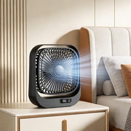 Tafelventilator - USB oplaadbare ventilator - Bureau ventilator usb - Bureau ventilator stil - Bureau ventilator - Ventilator met drie snelheden - Zwart - ABS — thumbnail 3