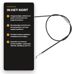 Dailygoods- Grasmaaierbedieningskabel 1,4 M - Vervanging - Tuingas - Tractiemotor - Hoogwaardig Rubber/Staal - Flexibel en Duurzaam - Bedieningskabel — thumbnail 3