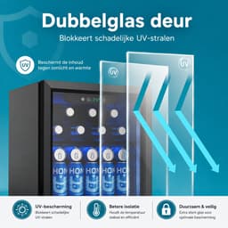 Celestul Drankenkoelkast 36L - Mini Koelkast voor 55 Blikjes - Vrijstaand - Ultralage Koeling - Voor Bier, Frisdrank & Sap - Zwart — thumbnail 5