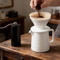 Dailygoods- Koffiezetapparaat 450 ml - Keramische Koffiedruppelaar - Porseleinen Koffiefilter - 100 Papieren Filters - Handmatige Koffiepot - BPA-vrij - Koffiemaker — thumbnail 5