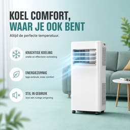 Krachtige Mobiele Airco - Airconditioning - Airco 9000BTU - Ventilatoren - Wit — thumbnail 2