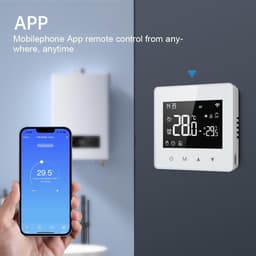 Slimme Thermostaat - Temperatuurregelaar Ketel - Comfort Thuis - App Afstandsbediening - Compact Formaat - Wit — thumbnail 3