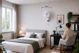Muurventilator 40cm - 50W - Automatische Oscillatie - 3 Snelheden - Trekkoord - Wit - Hortistar — thumbnail 4