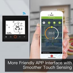 Slimme Thermostaat - Verwarming Bediening - Energie Besparen - App Bediening - 220 Volt - Zwart — thumbnail 4