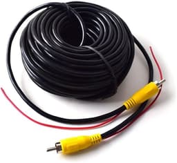 15 meter lange videoverlengkabel met RCA-stekker en lotusconnector, geschikt als kabel voor achteruitrijdetectie in de auto (rood). — thumbnail 1