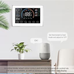 Slimme Thermostaat - Warmtepomp Bediening - Energie Besparen - App en Spraakbesturing - LCD Kleurenscherm - Wit — thumbnail 3