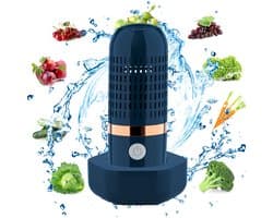 Blauw Draadloze USB fruit en groentewasmachine - draagbare voedselreiniger - compact ontwerp - praktisch voor dagelijkse voedselreiniging