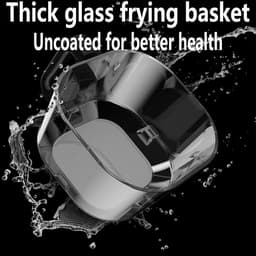 Luchtfriteuse, multifunctionele elektrische friteuse, 6l olievrije luchtfriteuse, visuele luchtfriteuse in de thuisglas, LED-display, temperatuuraanpassing met 7 voorinstellingen, panoramisch — thumbnail 2