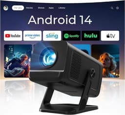Mini Beamer met Android 14, 5G Wi-Fi 6 en Auto Keystone — thumbnail 1