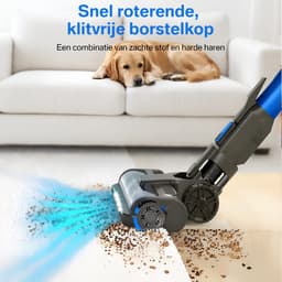 Grenintol S100 6-in-1 Steelstofzuiger Draadloos – Steelstofzuiger – 60.000 Pa–2000 mAh Accu – Draadloze Stofzuiger – Stofzuiger Zonder Zak 1,2 L Stofbak – Stofzuiger Draadloos met LED Licht – Voor Tapijten en Harde Vloer –Yoma–Blauw — thumbnail 2