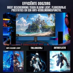 RUX® Gaming Monitor 240hz - Gaming Monitor -Zwart - ‎‎20cm x 62cm x 46cm — thumbnail 3
