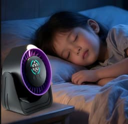Ventilatoren-Oplaadbare Tafelventilator -met 100 Snelheden - Draagbare USB Ventilator met LED Display - 360° Draaibaar met Nachtlampje - 12 Uur Batterij - Stille Bureau Ventilator voor Kantoor, Slaapkamer en Camping — thumbnail 5