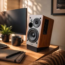 Alvora speaker standaard geschikt voor Edifier R1280T - Schuine bureau speakerverhoger - Zwart — thumbnail 4