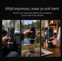 ChargeLuxe Draagbaar Koffiezetapparaat & Espressomachine – Vaderdag Cadeau voor Papa – Koffiemachine voor Onderweg – Cups, Capsules & Gemalen Koffie – Verwarmt Zelf Water – IJskoffie – Reizen, Camping, Vakantie & Auto – 12 Volt — thumbnail 4