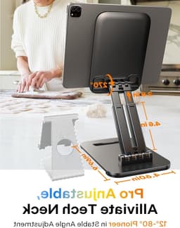 Vouwbare Tablet Stand voor iPad en Smartphones - Ideaal voor Thuis, Kantoor en Reizen, Geschikt voor 4-16 inch Tablets en E-readers zoals Kindle — thumbnail 2