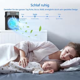Mini Airconditioner - Mobiele Airco - Luchtkoeler met Afstandsbediening - Mini Airco Bureau & Slaapkamer - Kleine Luchtkoeler 1200ml - Met 3 Snelheden & 3 Koelnevels - Timer 2-8 Uur - 7 LED Lampjes - Stille Aircooler 10W - Wit — thumbnail 5