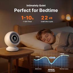 Tafelventilator Oplaadbaar – Stil 22 dB – 120° Oscillatie – 12000 mAh – Wit — thumbnail 4