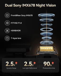 RedTiger F77 VO2 - Dual Dashcam voor auto - Ultra 4K & 4K - Voor en Achter Camera - 2026 model - Met Touchscreen - WiFi en GPS - 4.0 Inch met App - Sony Sensor Nachtzicht - Dashcams - Parkeerbewaking - G Sensor - Loop opname - 128GB Intern geheugen — thumbnail 5