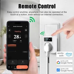 Slimme Wifi Stekker - Temperatuurregelaar - Verwarming Koeling - App Bediening - 16A - Wit — thumbnail 3