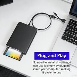 Extern Diskettestation - FDD Lezer - Oude Data Lezen - Plug and Play - 35 inch - Zwart — thumbnail 2
