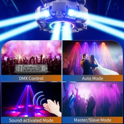 Velori Moving Head Stage Light 150W - RGBW DJ Verlichting met Honeycomb Beam Effect - DMX512 Podiumverlichting - 6 Armige Beam Moving Head - Strobe Disco Lamp — thumbnail 2