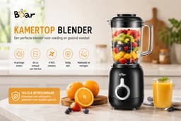 Bear tafelblender LLJ-B12K1 1,2 L 500 W 2 snelheden + pulsfunctie 4 roestvrijstalen messen — thumbnail 1