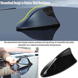 Haaienvin-Antenne Voor Auto,Universele Videoantennes Auto Antenne met AM/FM -radiosignaal met waterdichte zelfklevende basis voor auto SUV-vrachtwagen (zwart) — thumbnail 2