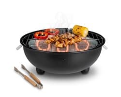 Lomera Elektrische Barbecue - Tafelbarbecue - Elektrische BBQ - Tafelmodel - Rookloos - Elektrische Grill - Binnen Barbecueëren - Balkon BBQ - Draagbare Barbecue - Ronde Barbecue - Tafelgrill - Camping Barbecue - Terras BBQ - Tuinbarbecue