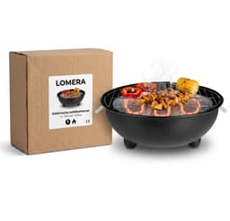Lomera Elektrische Barbecue - Tafelbarbecue - Elektrische BBQ - Tafelmodel - Rookloos - Elektrische Grill - Binnen Barbecueëren - Balkon BBQ - Draagbare Barbecue - Ronde Barbecue - Tafelgrill - Camping Barbecue - Terras BBQ - Tuinbarbecue — thumbnail 2