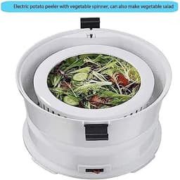 Elektrische Aardappelschiller - Groentesnijder Schilmachine - Snel Groenten Schillen - Automatische Werking - 1 kg Capaciteit - Wit — thumbnail 4