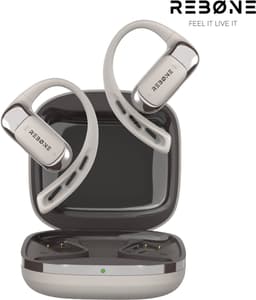REBØNE® AERO Sport Oortjes - Oordopjes Draadloos - Bone Conduction Headphone - Open ear - Earbuds Wireless - Draadloze Koptelefoons - Bluetooth Koptelefoon - USB C - Waterdicht - Grijs / Zilver — thumbnail 1