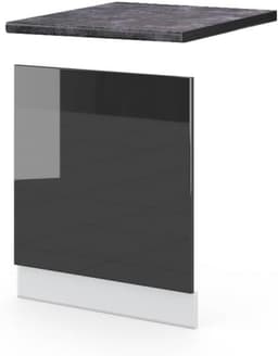 Vaatwasser paneel - Keukenfront Antraciet - Keuken afwerking - Soft close scharnieren - 60 cm breed - Antraciet Hoogglans — thumbnail 1