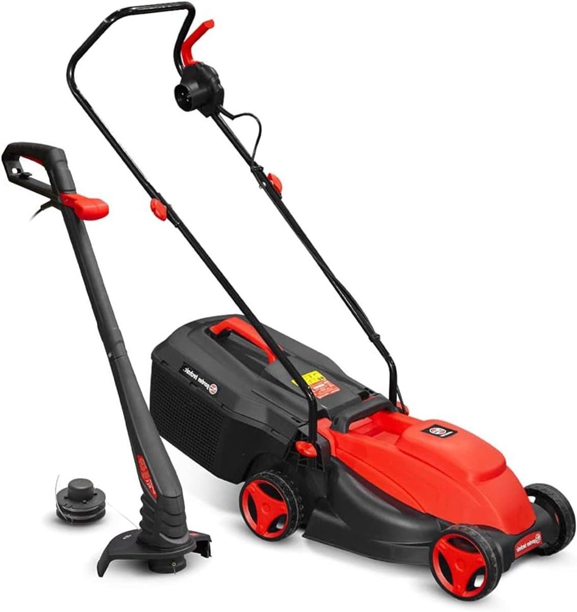 Grasmaaier en trimmer - Tuinonderhoud set - Gazon verzorgen - Elektrisch aangedreven - 32 cm maaibreedte - Rood — afbeelding 1