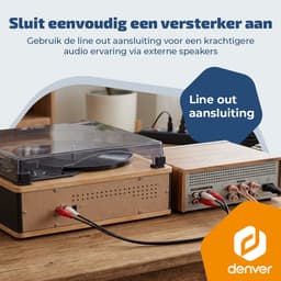 Denver Platenspeler - Ingebouwde speakers - Retro - Auto stop - Bluetooth - VPB262LW — thumbnail 2