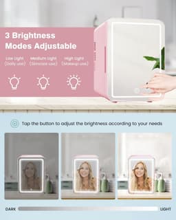 KZQ Minicoelkast voor cosmetica 4 liter 2-in-1 draagbaar roze glazen deur voor auto kantoor camping thuis — thumbnail 4