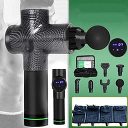 Massage Gun - Spier Stimulator - Herstel Bevorderen - 30 Snelheidsniveaus - 6 Massagekoppen - Zwart — thumbnail 3