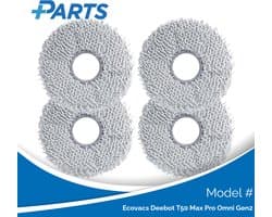 Ecovacs Deebot T50 Max Pro Omni Gen2 Dweilpads (4 Stuks, Plus.Parts® alternatief voor 201-2425-10B0)