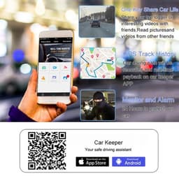 Dashcam voor Auto - 10.26” Dashcam ADAS GPS Navigatie - Android 8.1 - Remote Monitor & Rijassistentie - 2G With 10m RCC - Zwart — thumbnail 4