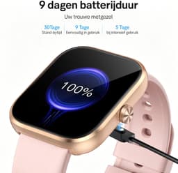 Sytifro Smartwatch dames met Bluetooth Bellen - 1,83" HD Touchscreen Horloge - Sporthorloge met 100+ Sportmodi - Hartslagmeter - SpO2 Meting - Slaapmonitor, IP68 Waterbestendig - Compatibel met Android & iPhone - roze — thumbnail 3