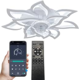 Lily & Lilac Plafondventilator - Lamp & ventilator - Dimbaar - Slimme plafondventilator met verlichting - Bloem design - 6 standen — thumbnail 1
