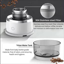 Automatisch, compact en draagbaar koffiezetapparaat | 'Pour-over'-druppelkoffiemachine voor één kopje met filter – geschikt voor op reis, thuis, op kantoor en in de keuken (klein formaat) — thumbnail 3