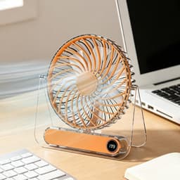 Opvouwbare USB Tafelventilator - 199 Standen - Transparant - Voor Reizen en Buiten — thumbnail 5